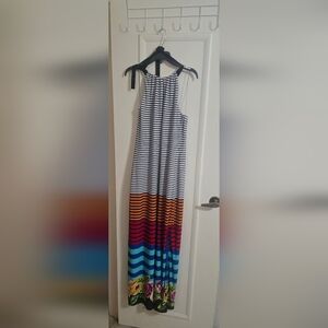 Striped Black and Orange Women's Dress